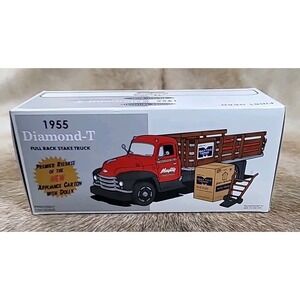 1955 Maytag Diamond T Full Rack Stake Truck With Box & Dolly Vintage Toy Rare